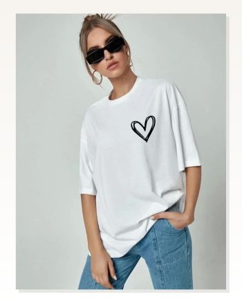 Unisex Günlük Stil Tipografik Mesaj Detaylı Siyah Pamuklu Oversize Tişört
