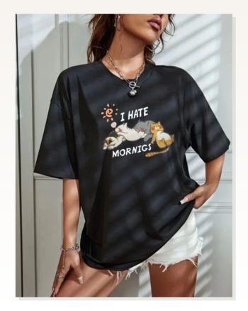 Unisex Fit Duruş Antrasit Eskitme Yıkama Slim Tasarım Tişört