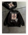 Baskılı Kadın Günlük Stil Siyah Bisiklet Yaka Sweatshirt Marketplace
