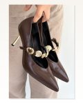 Conne Kahverengi Cilt Stiletto Ayakkabı Marketplace