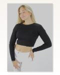 Kadın Modern Stil Crop Triko Siyah