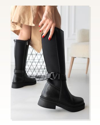 Kadın Cilt Modern Stil Diona Siyah Çizme