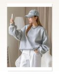 Düz Dokulu Erkek Günlük Stil Gri Bisiklet Yaka Rahat Kesim Sweatshirt Marketplace