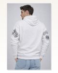 Erkek 3 İplik Pamuklu Kapüşonlu Baskılı SweatShirt Hoodie – Beyaz Marketplace