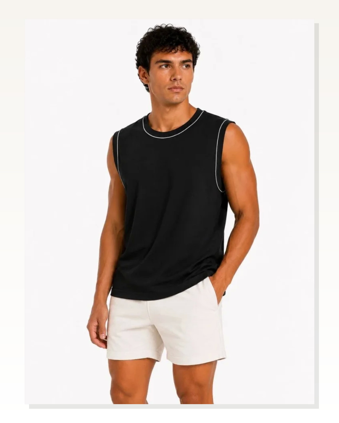 Erkek 3’lü Kolsuz Sporcu Atlet Seti Yazlık Bisiklet Yaka - Siyah, Lila, Saks Mavisi Marketplace blank