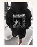 Grafik Baskılı Erkek Günlük Stil Siyah Kordon İpli Kapüşonlu Sweatshirt Marketplace