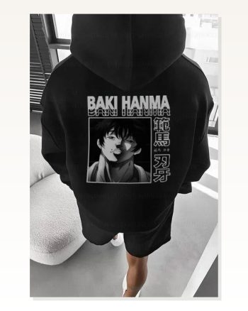 Erkek Grafik Baskılı Günlük Stil Siyah Kordon İpli Kapüşonlu Sweatshirt