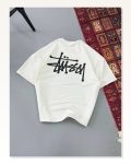 Erkek Baskılı Günlük Stil Beyaz Oversize Tişört