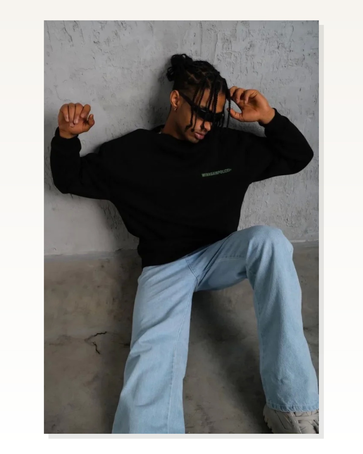 Baskılı Erkek Modern Stil Siyah Sweat Marketplace blank
