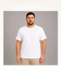 Erkek Battal Big Size Basic Tişört Bisiklet Yaka Rahat Kalıp T-Shirt – Beyaz Marketplace
