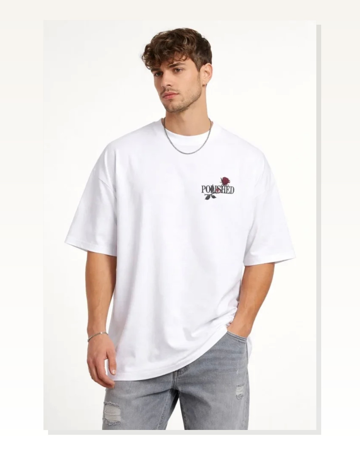 Baskılı Erkek Beyaz Bisiklet Yaka Kısa Kollu Streetwear Günlük Basic Pamuklu Tişört Marketplace blank
