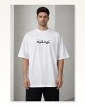 Baskılı Erkek Beyaz Bisiklet Yaka Kısa Kollu Streetwear Günlük Basic Pamuklu Tişört Marketplace