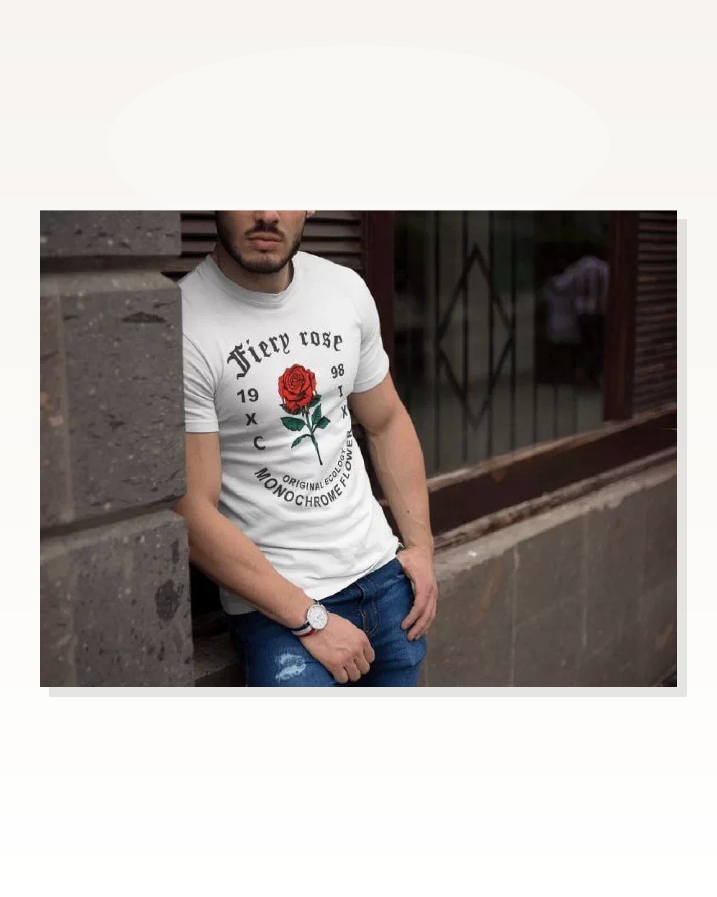 Unisex Günlük Stil Beyaz Vintage Street Style Oversize Tişört Marketplace blank