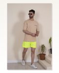 Erkek Deniz Şortu Fermuarlı Cepli File Astarlı – Neon Yeşili Marketplace
