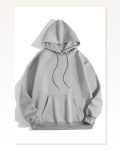 Erkek Günlük Stil Boyalı Efektli Gri Basic Kapüşonlu Sweatshirt