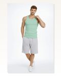 Arka Baskılı Erkek Fit Duruş Mint Yeşili Fitilli Atlet Sıfır Yaka Slim Fit Spor Atlet Marketplace