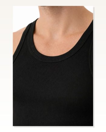 Erkek Fitilli Likralı Kaşkorse Atlet Vücuda Oturan Basic Şıklık Siyah