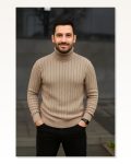 Erkek Günlük Şıklık Fitilli 2’li Set Bej Siyah Regular Balıkcı Yaka Tam Boğazlı Triko Seti Modeli Kazak Triko Kazak Marketplace