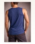 Erkek İndigo Flamlı Kumaş Sıfır Kolsuz Basic Spor Üst, Günlük ve Fitness Kullanımına Uygun Atlet