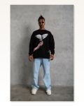 Özgür Güvercin Baskılı Erkek Siyah Sweatshirt Marketplace
