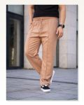 Erkek Keten Cepli Çıma Dikişli Jogger Buggy Pantalon Rahat Kalıp – Kahverengi Marketplace