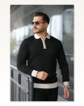 Erkek Modern Stil Kol ve Yaka Detaylı Uzun Kollu Triko