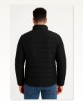 Baskılı Erkek Modern Stil Siyah Mikro Su İtici Kapitone Astarlı Fermuarlı Bomber Mont Marketplace