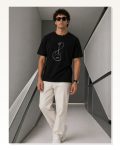 Erkek Minimal Gitar Baskılı Tişört T-Shirt Yazlık Kısa Kol Bisiklet Yaka T-Shirt – Siyah Marketplace
