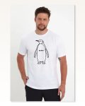 Erkek Salaş Stil Beyaz Nihilist Penguen Özel Tasarım Oversize Bisiklet Yaka Tişört Marketplace