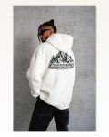 Erkek Salaş Stil Beyaz Nihilist Penguen Temalı Oversize Kapüşonlu Sweatshirt