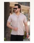 Erkek Ottoman Kumaş Apaj Yaka Kısa Kollu Gömlek Marketplace