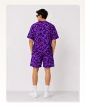 Erkek Oversize Kalıp Pubg Bape X Shark Nakışlı Cepli Şort Takım – Mor Marketplace