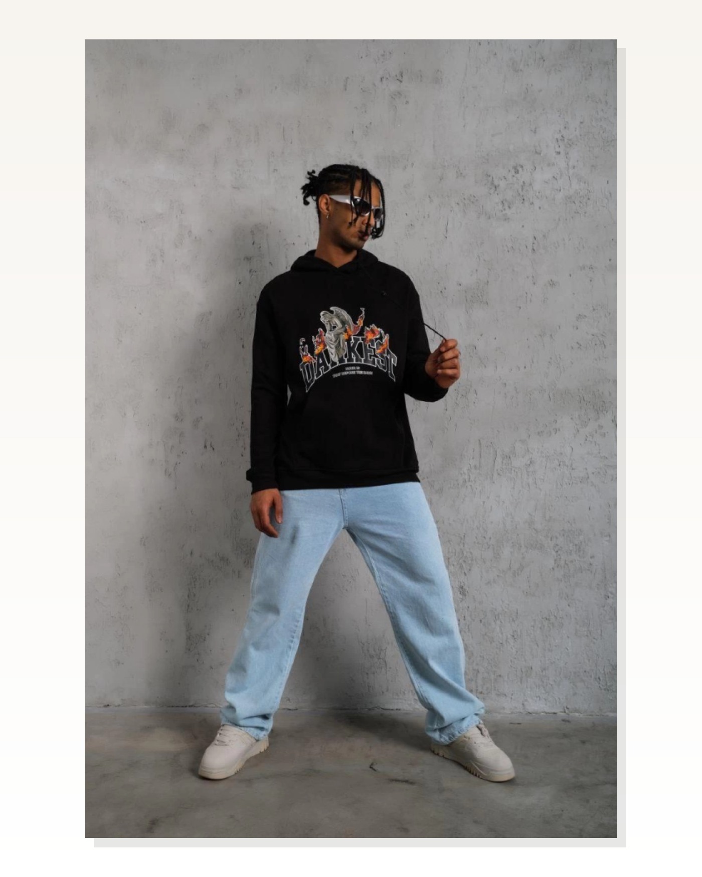 Baskılı Erkek Siyah Oversize – Siyah Üç İplik İçi Pamuklu Kanguru Cepli Hoodie Rahat Kalıp Kışlık Günlük Kombinlere Uygun Kapüşonlu Sweatshirt Marketplace blank
