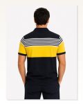 Erkek Pike Kumaş Çizgili Polo Yaka Tişört Kısa Kol Yazlık T-shirt Lacivert