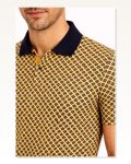 Erkek Pike Kumaş Polo Yaka Desenli Tişört Kısa Kol Yazlık T-Shirt – Sarı Marketplace