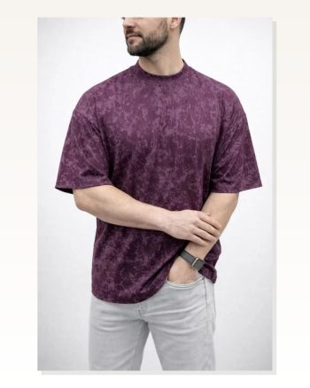Erkek Yumuşak Dokulu Bordo Premium Tişört OSY Yıkamalı Oversize