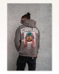 Erkek SCHOOL BOY Baskılı Kapüşonlu Sweat Gri