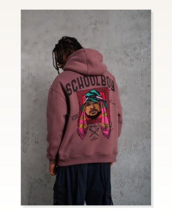 Erkek SCHOOL BOY Baskılı Kapüşonlu Sweat Gül Kurusu