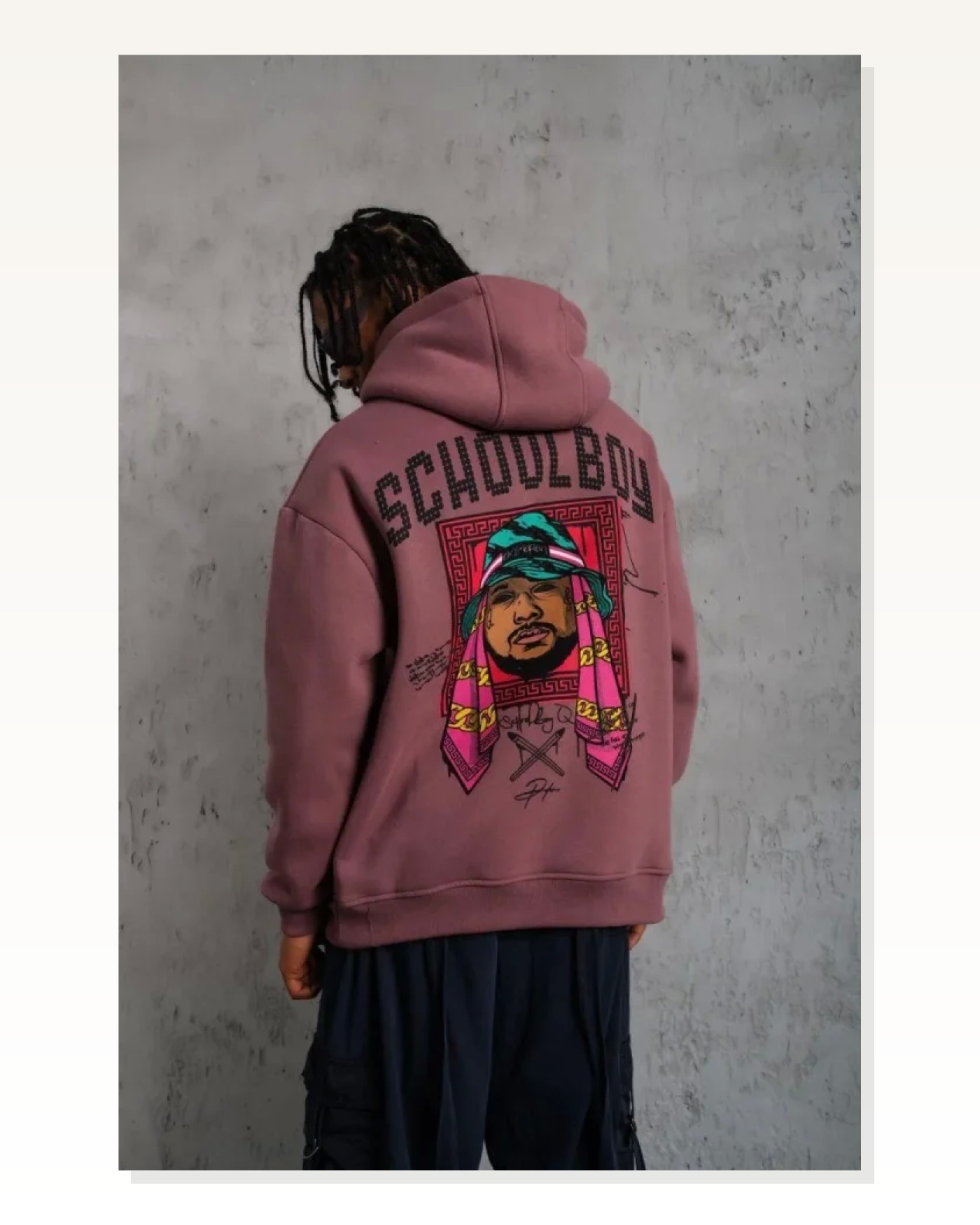 Erkek SCHOOL BOY Baskılı Kapüşonlu Sweat - Gül Kurusu Marketplace blank