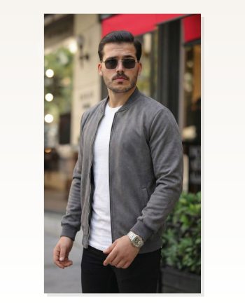Erkek Scuba Süet Kumaş Bomber Hırka