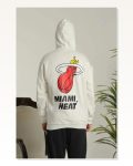 Sırt Baskılı Erkek Salaş Stil Beyaz Oversize Üç İplik Kapüşonlu Sweatshirt Marketplace