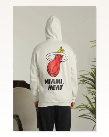 Erkek Sırt Baskılı Salaş Stil Beyaz Oversize Üç İplik Kapüşonlu Sweatshirt