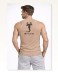 Arka Baskılı Erkek Fit Duruş Spor Fitilli Atlet 2’li Set Kahverengi Ve Beyaz Slim Fit Kaşkorse Spor Atlet Marketplace