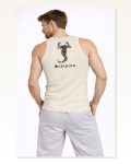 Arka Baskılı Erkek Fit Duruş Spor Fitilli Atlet 2’li Set Siyah Ve Bej Slim Fit Kaşkorse Spor Atlet Marketplace