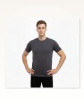 Erkek Füme Bisiklet Yaka Slim Fit Dar Kesim Likralı Günlük Basic Body Tişört Marketplace