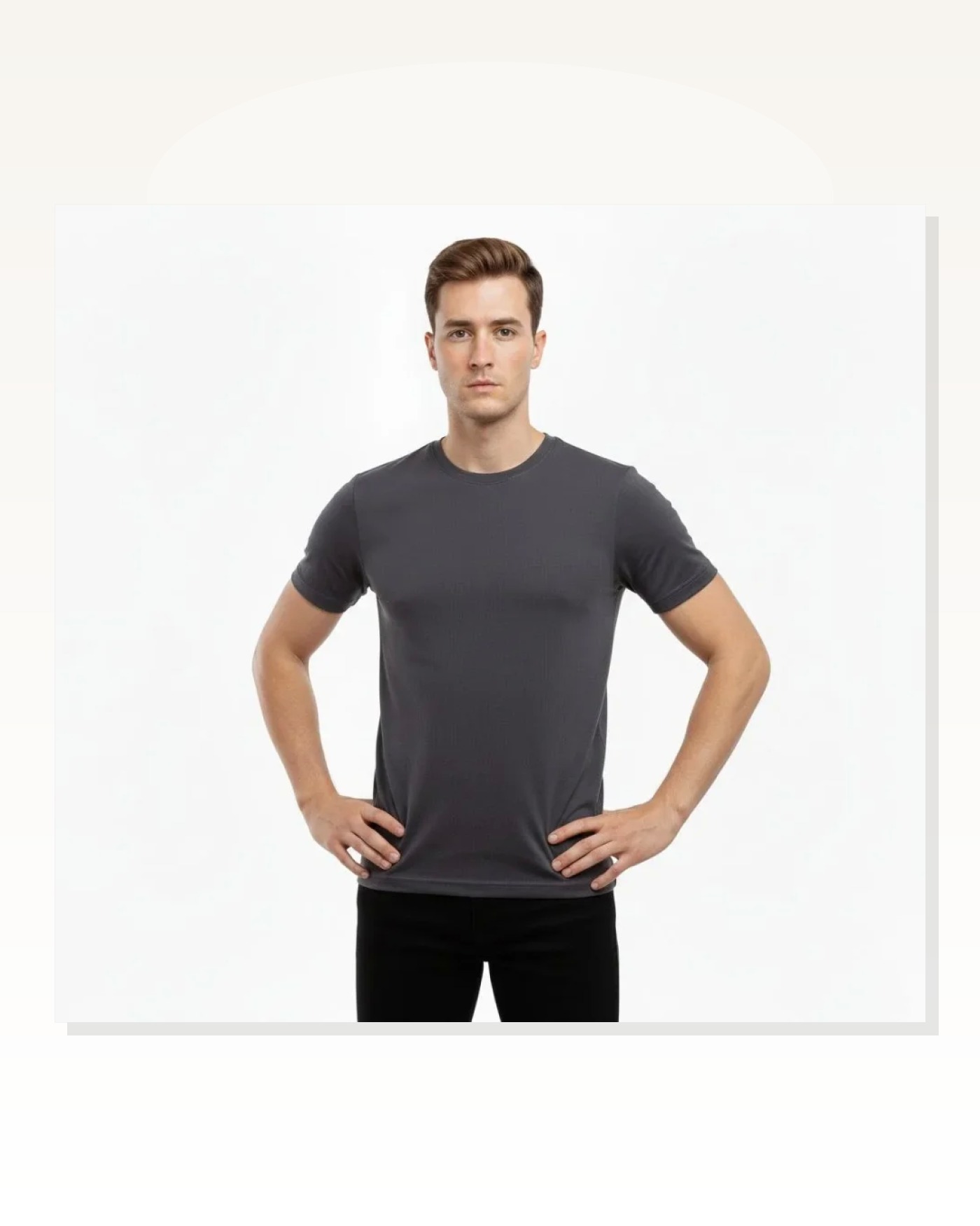 Erkek Füme Bisiklet Yaka Slim Fit Dar Kesim Likralı Günlük Basic Body Tişört Marketplace blank