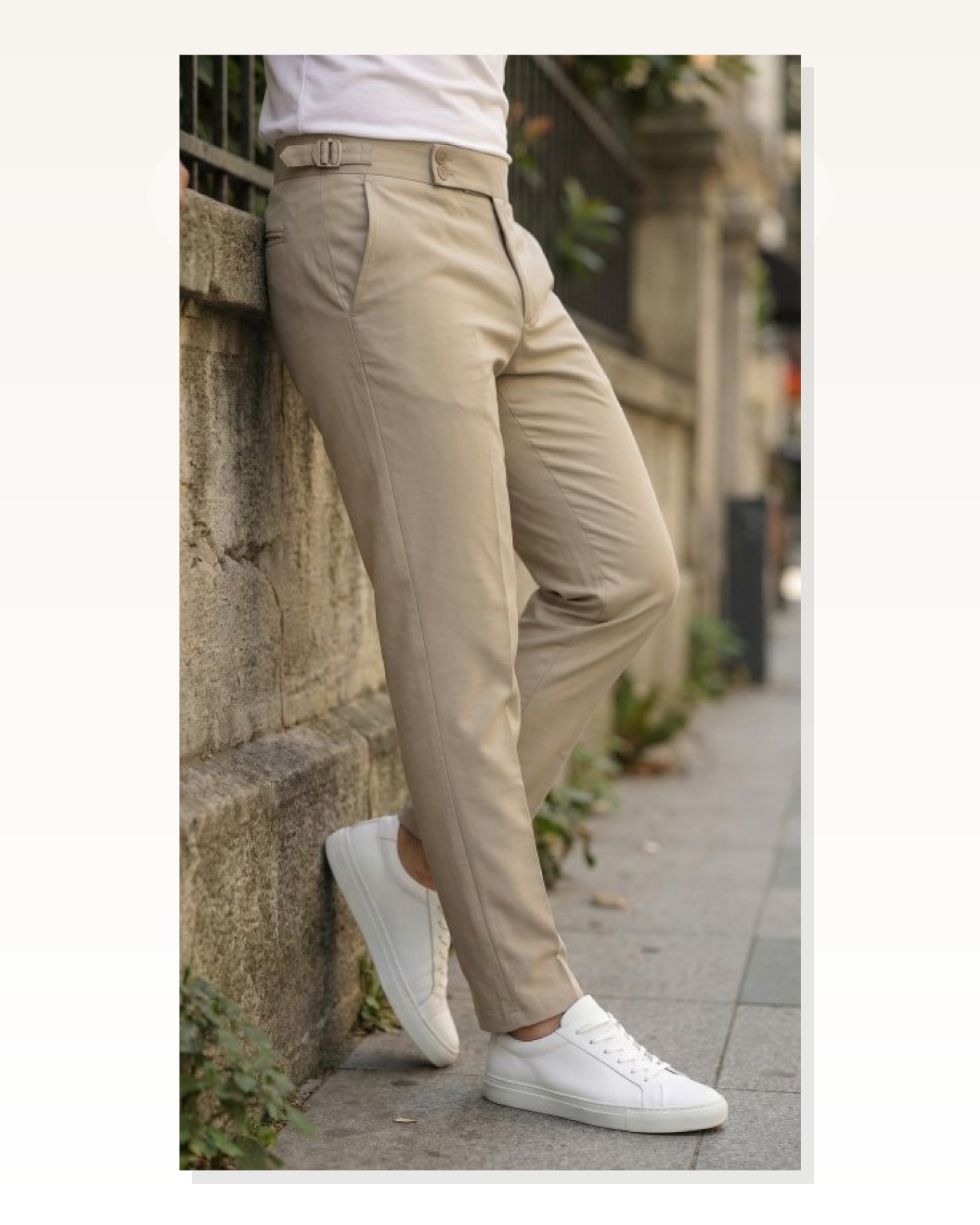 Erkek Toka Detaylı Oldmoney Kumaş Pantolon Marketplace blank