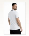 Erkek Günlük Stil Beyaz Triko Kumaş Yakalı Düğmesiz Açık Yaka Fitilli Kısa Kollu Tişört Regular Fit Tişört Marketplace