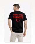 Erkek Türkiye Ay Yıldız Baskılı Taraftar Forma T-shirt Siyah