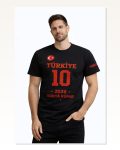 Erkek Türkiye Baskılı Tişört 2026 Dünya Kupası Taraftar Forma T-shirt Siyah